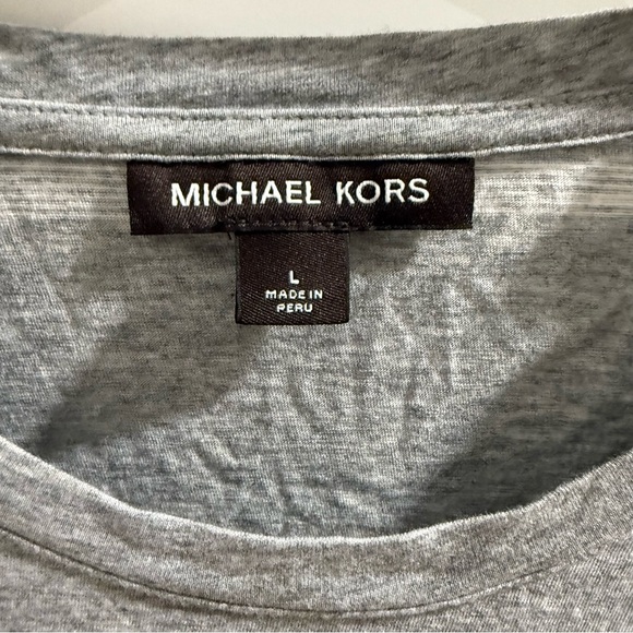 Michael Kors Gray with White Stripes - Size Large - Picture 3 of 5